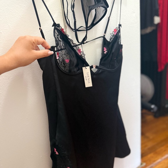 Luxe Black Chemise with Pink Lace by La Perla - Picture 1 of 5